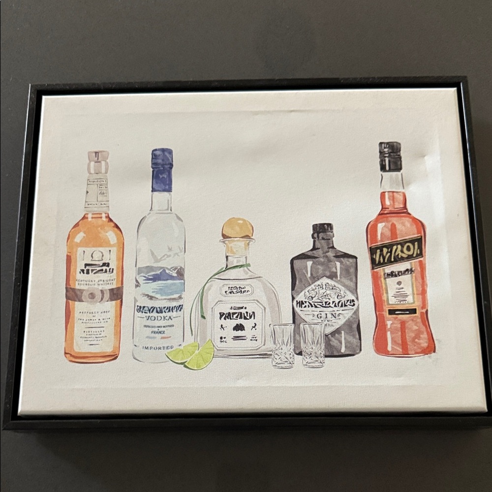 Framed Liquor Bottle Art Print